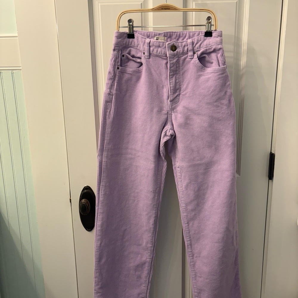 Lavender High-Waisted Corduroy Billabong Jeans, size 25